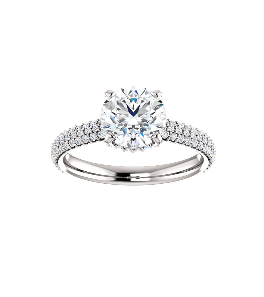 Thumbnail: Rose Gold Hidden Halo Engagement Ring