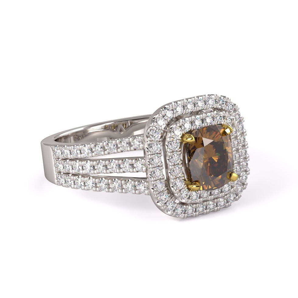 Thumbnail: Brown Diamond Halo Engagement Ring