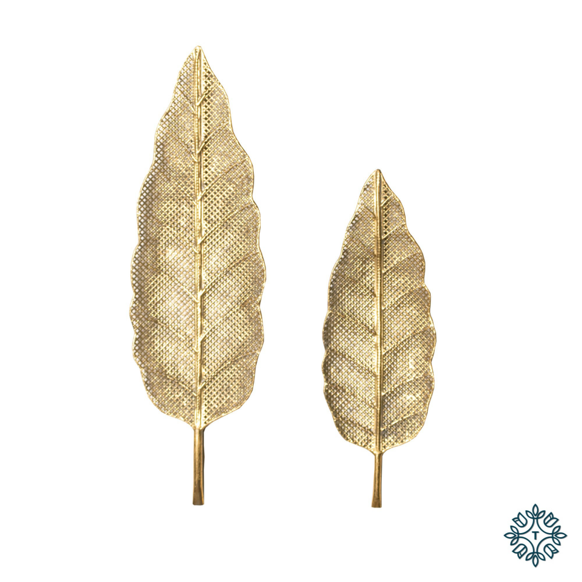 Algarve set of two wall leaf gold 60/45cm