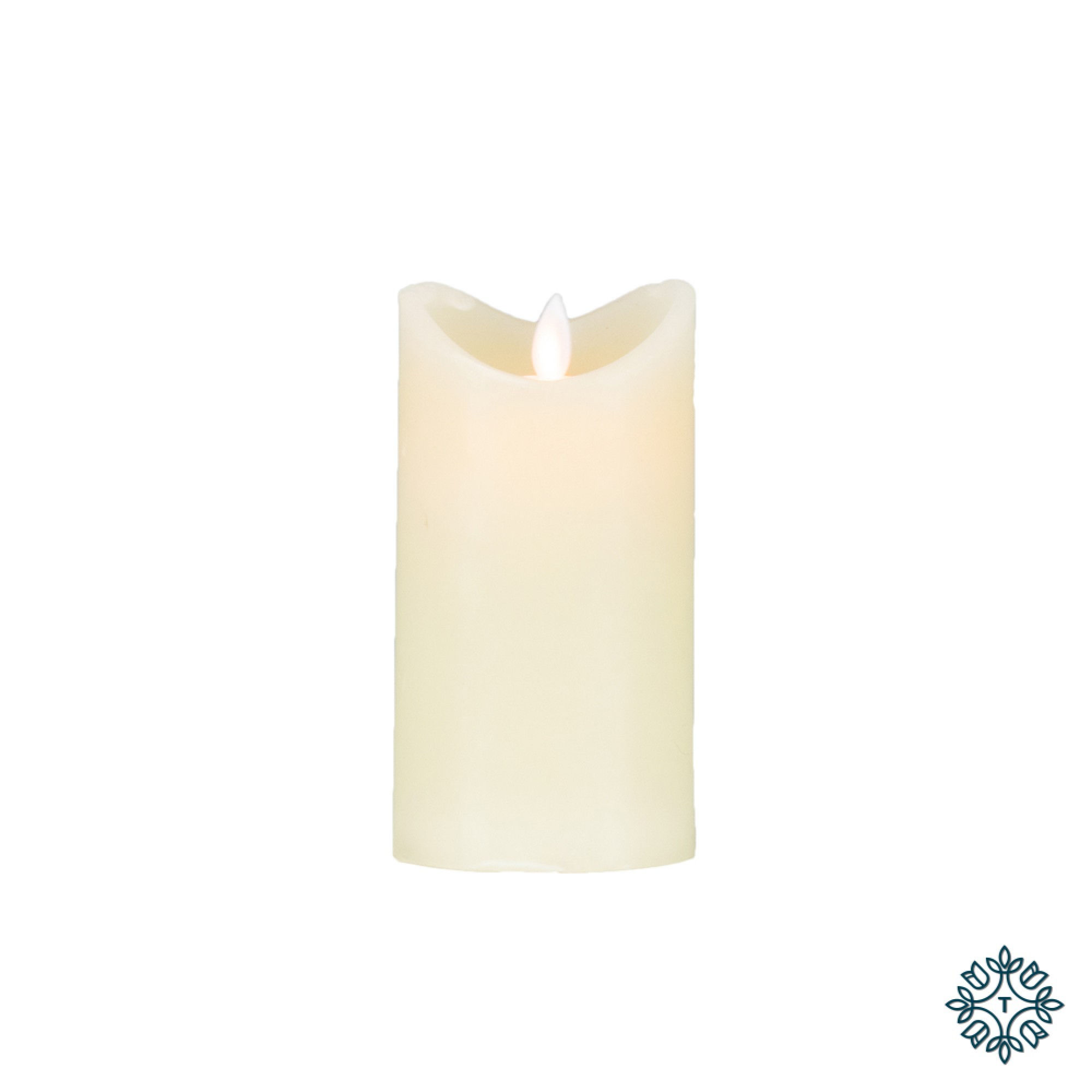 Flicker led candle w/5hr timer ivory 15cm
