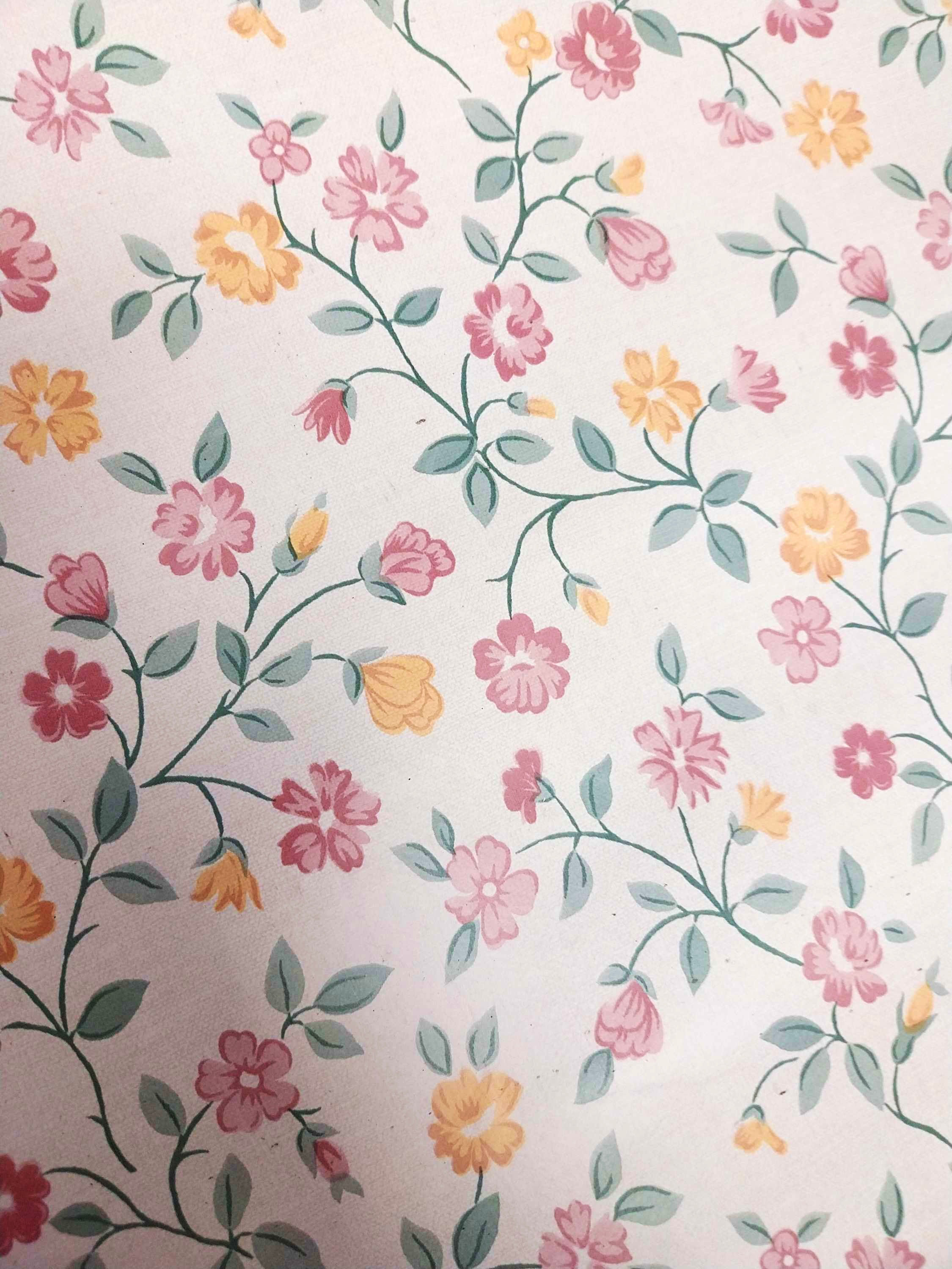 Green/ Pink Floral Leave Oil Cloth