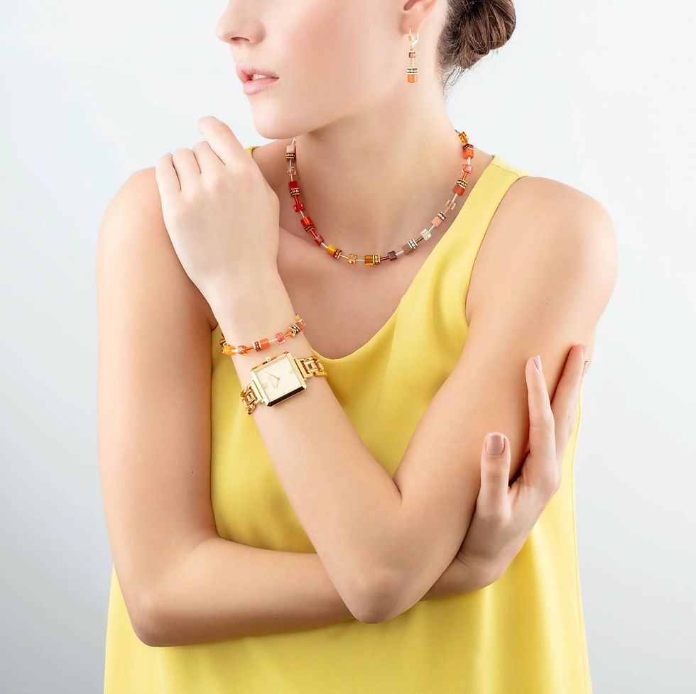 Thumbnail: Coeur de Lion GeoCUBE Sunset-Gold Bracelet