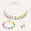 Thumbnail: Coeur de Lion GeoCUBE Layer Rainbow Gold Necklace