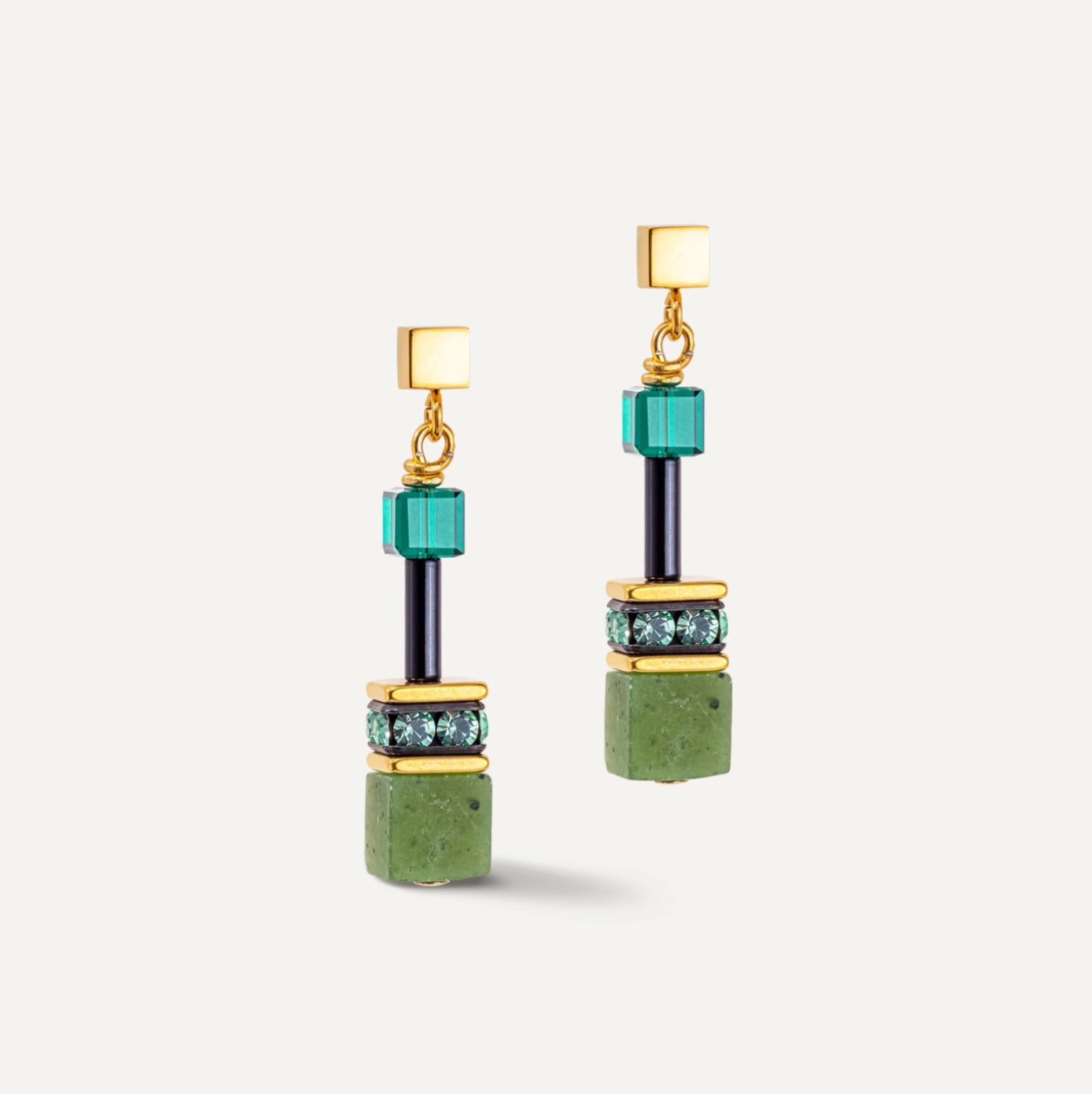 Coeur de Lion GeoCUBE Precious Green Earrings