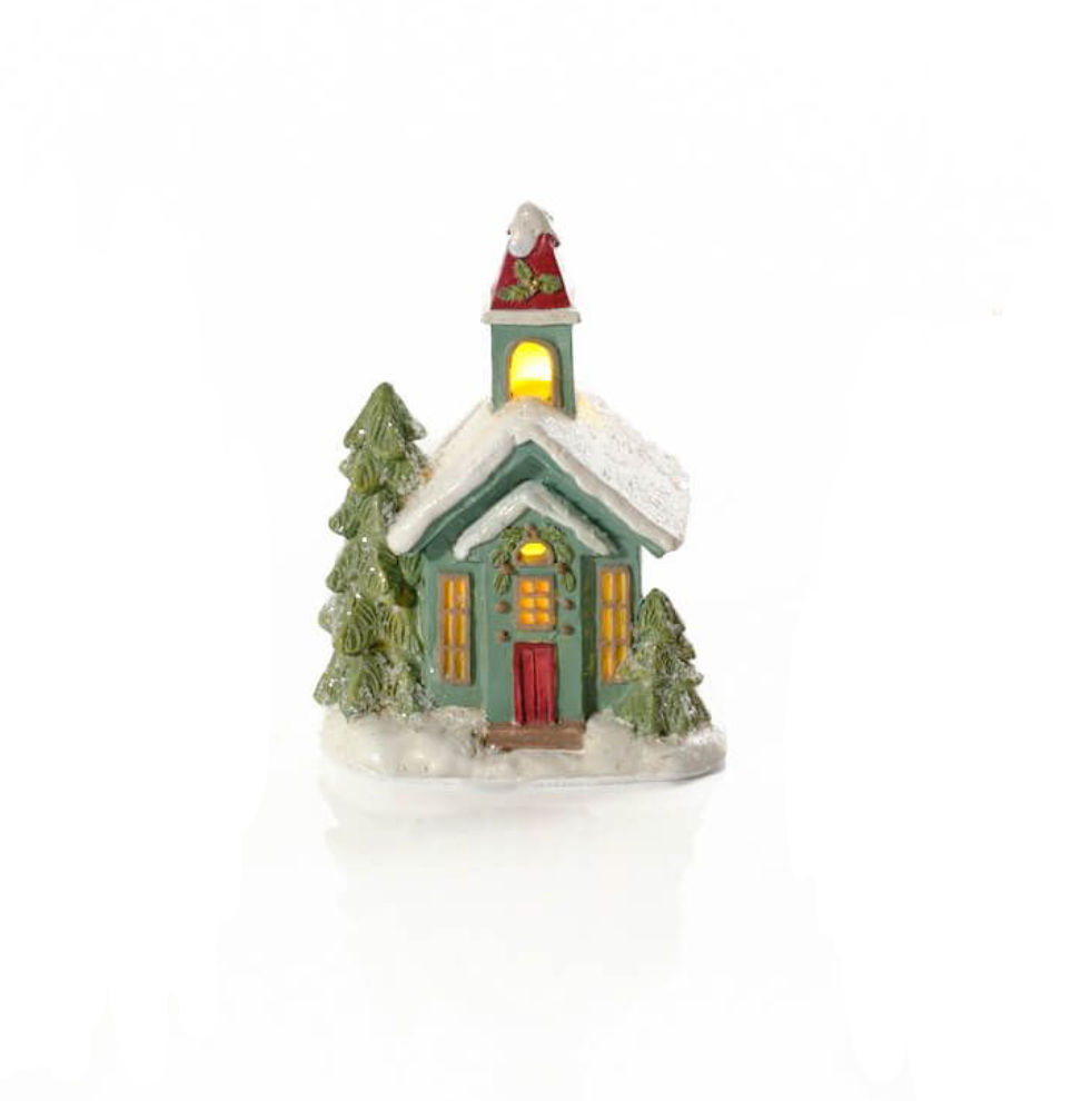 Christmas Cottage Resin LED House