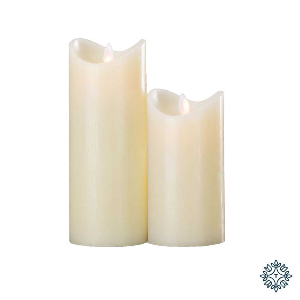 Thumbnail: Flicker led candle set w/5hr timer ivory 20cm and 15cm