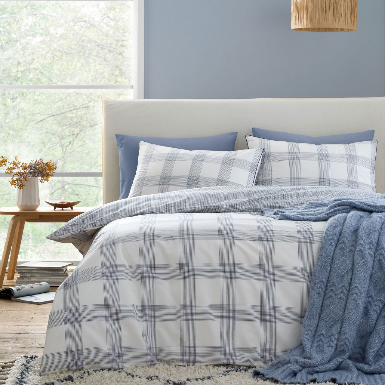 Bianca  Marlow Check Blue  Duvet Cover Set