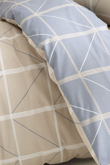 Thumbnail: Geometric Grid Natural  Duvet Set