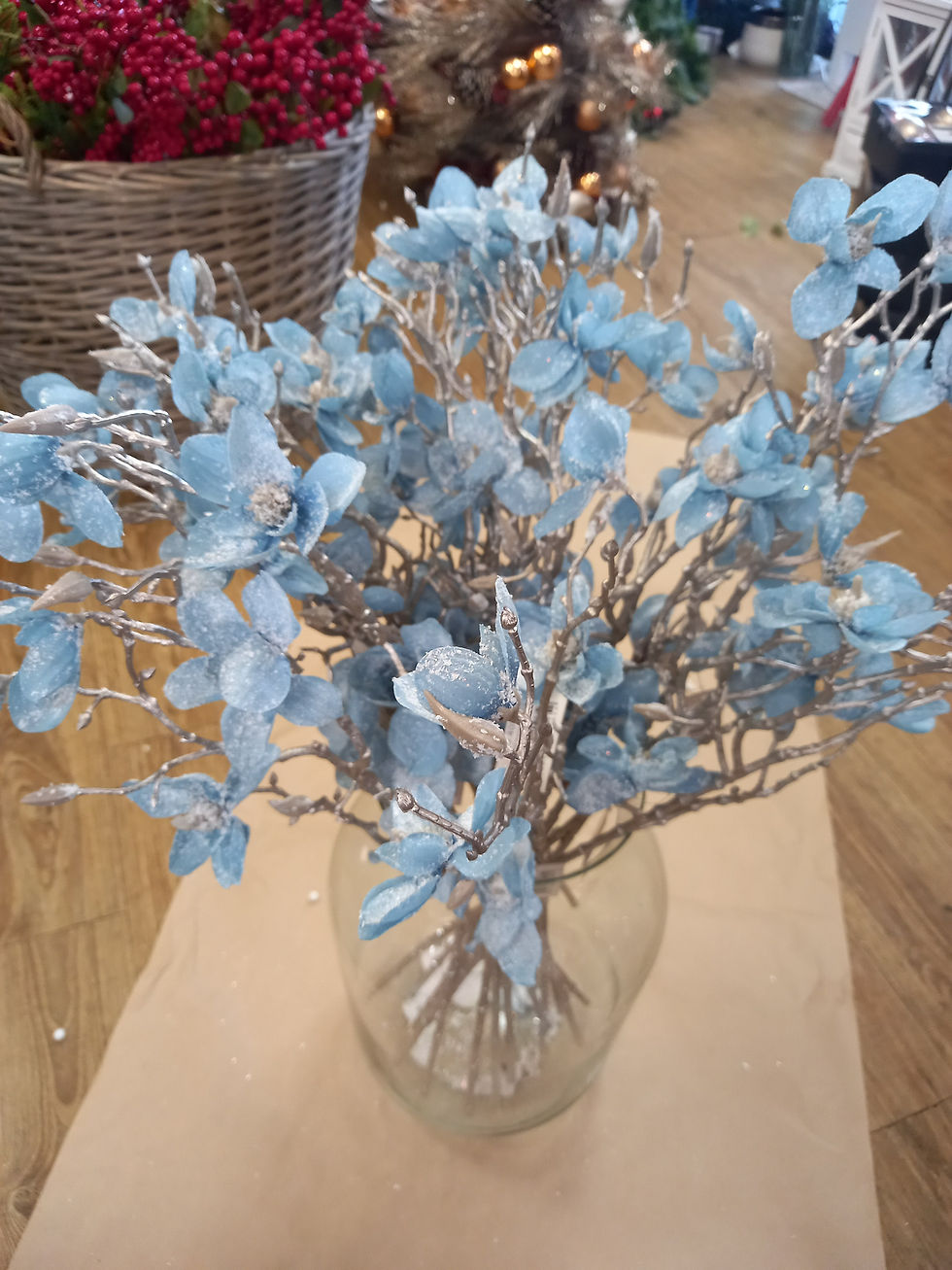 Thumbnail: Blue Magnolia Spray 65cm