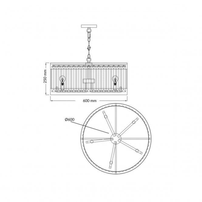 Thumbnail: Pandora 5 Light Crystal Pendant Satin  Chrome