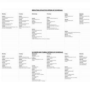 Spring 2026 Schedule