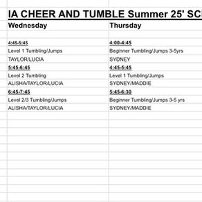 Summer 2025 schedule