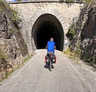 Tunnel op fietsroute Via Ardèche