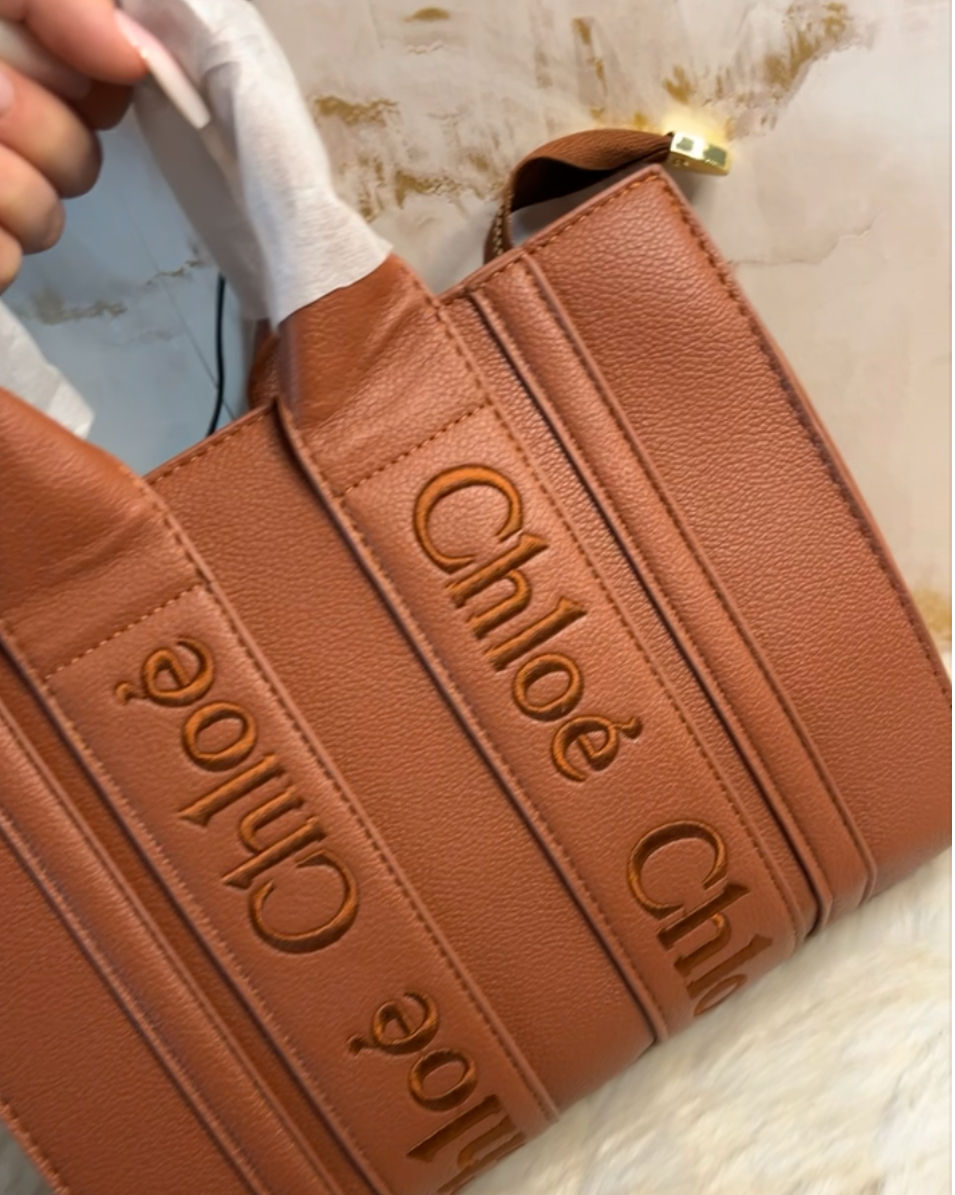 Thumbnail: Leather Tote Bag With Shouder Strap (PRE ORDER 9-15Days)