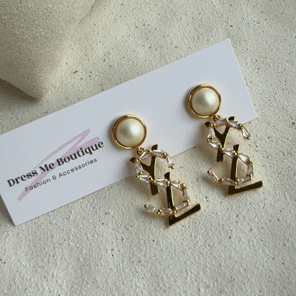 Crystal Monogram Glam Earrings