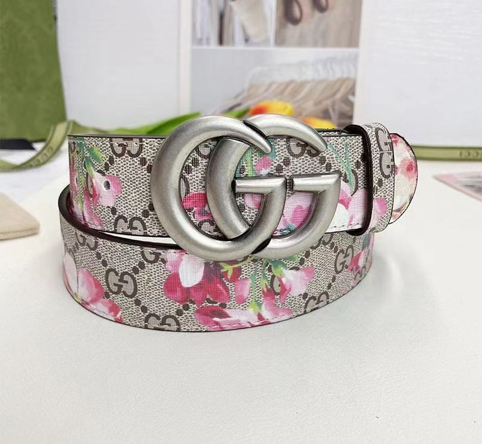Thumbnail: Floral Drip Leather Belt (PRE ORDER 9-18days delivery)