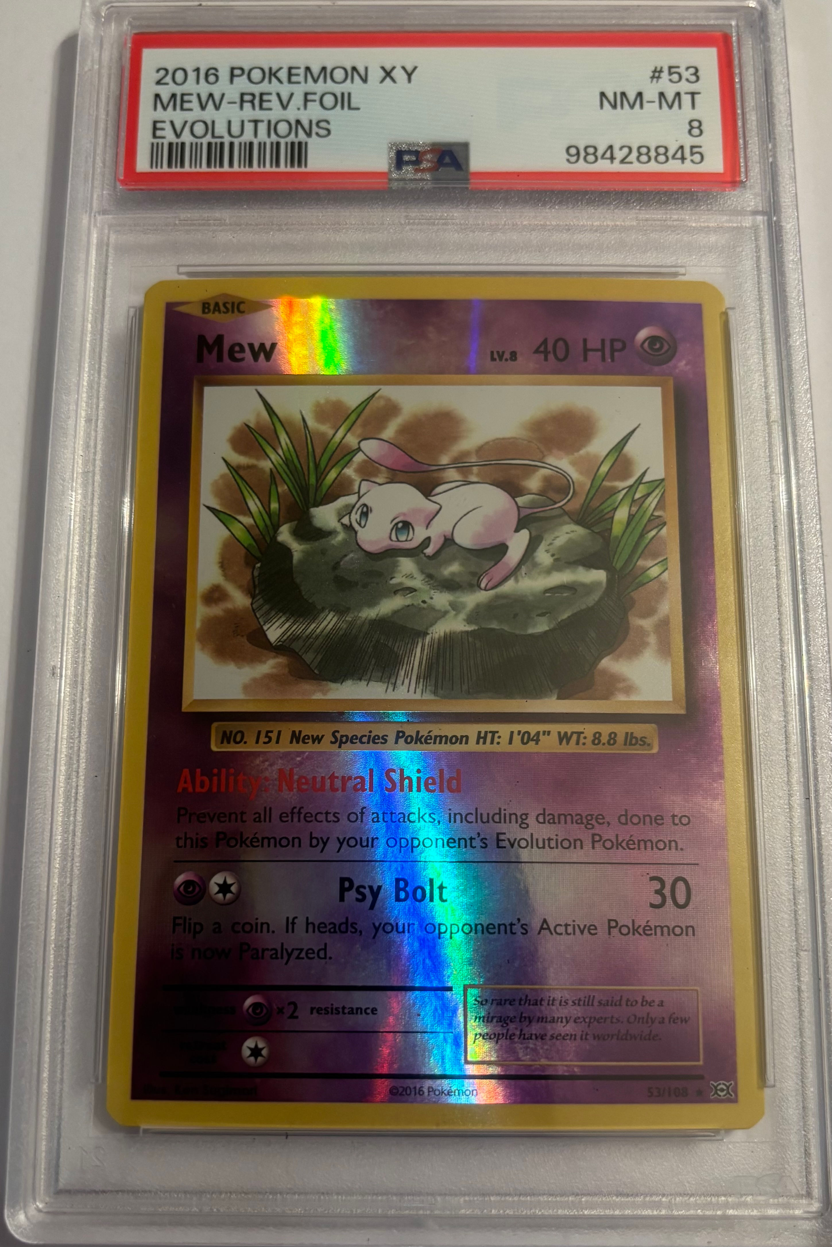 2016 Mew (Reverse Holo) #53 (PSA 8)