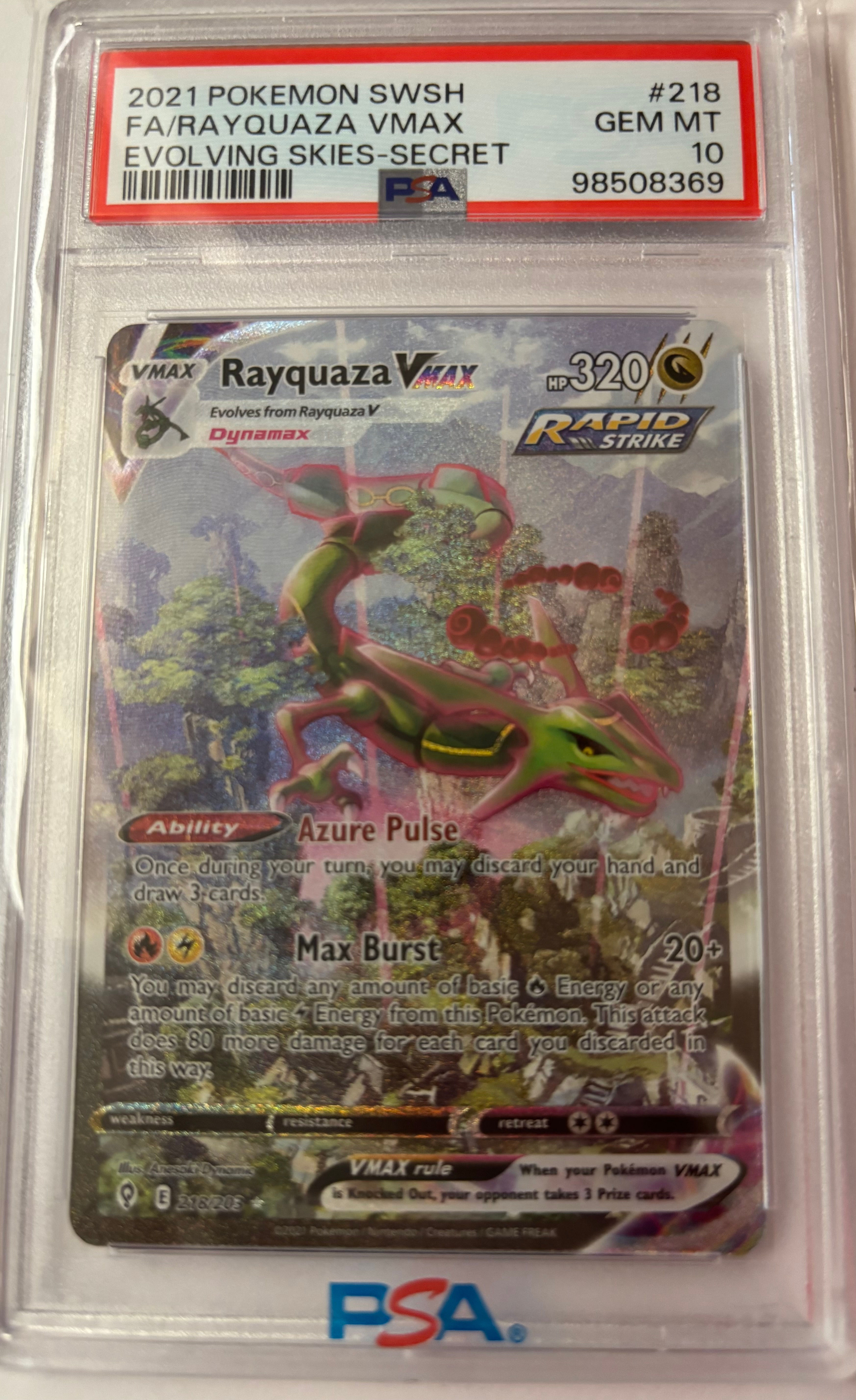 2021 Rayquaza VMAX #218 (PSA10)