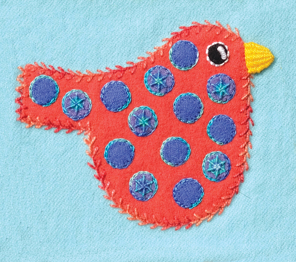 Thumbnail: Polka Dot Bird - Sue Spargo Merino Wool Pre-cuts