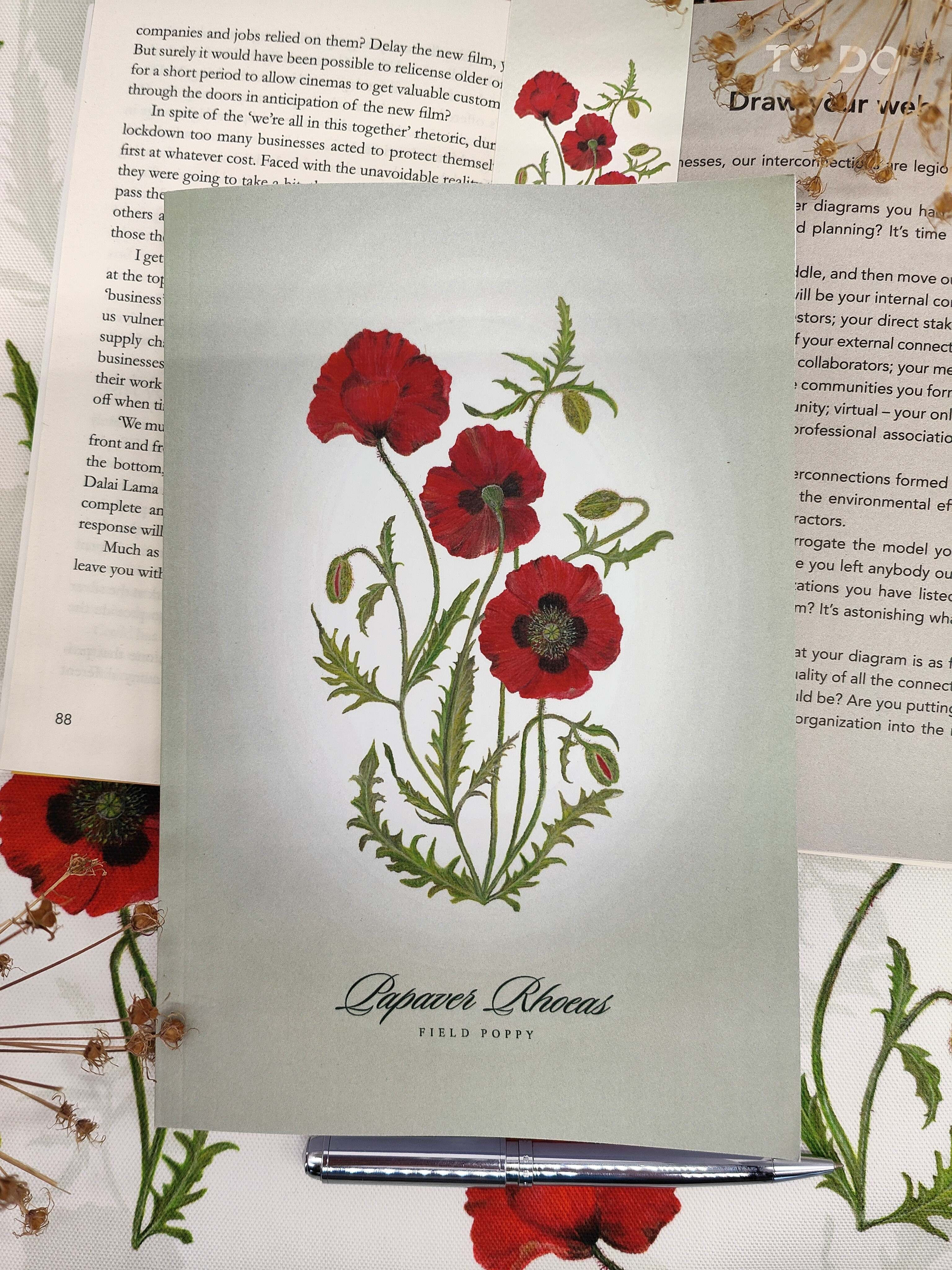Poppy Botanical Study Notebook