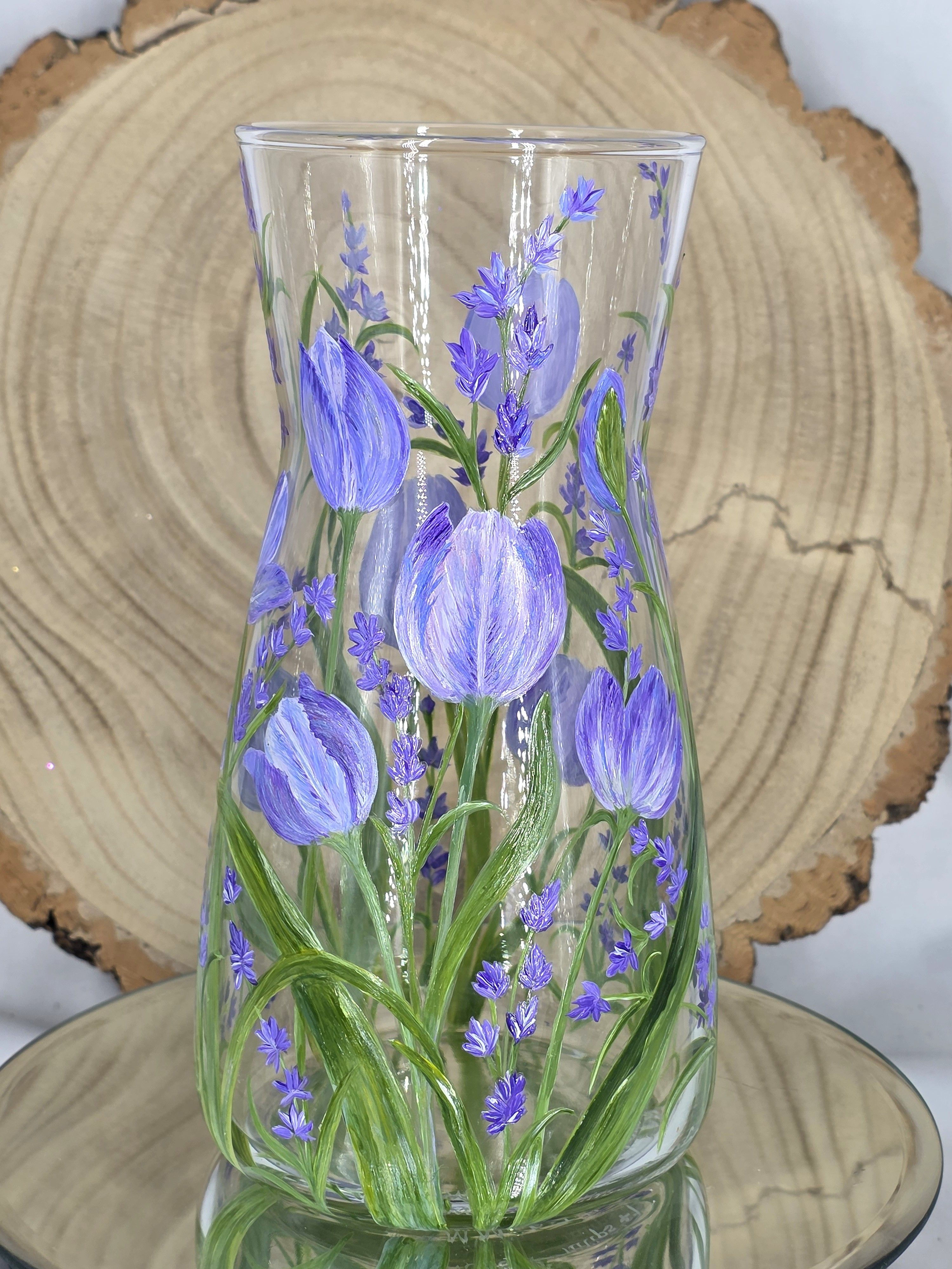 Purple Tulip & Lavender Vase