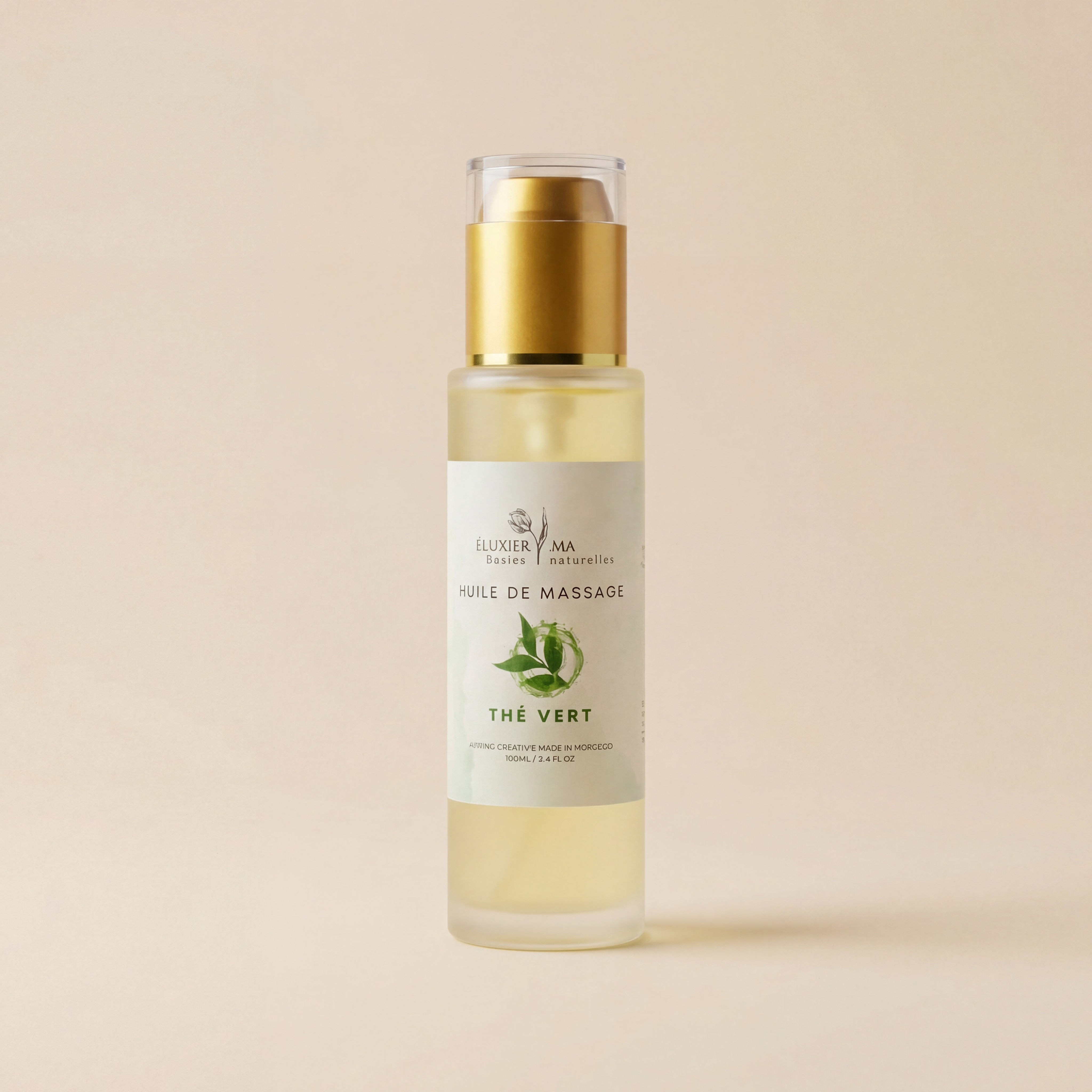 Huile de Massage Thé Vert – Énergie & Sérénité