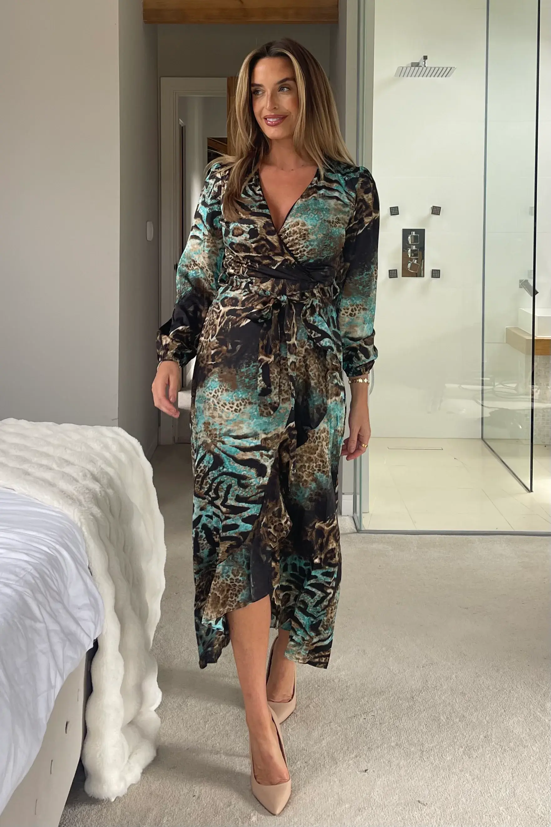 Erin Animal Print Midi Dress