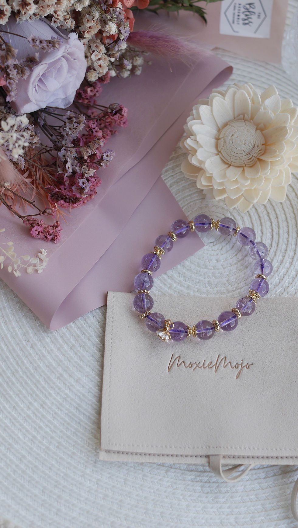 Mother's Day Flower Crystal bracelet Amethyst