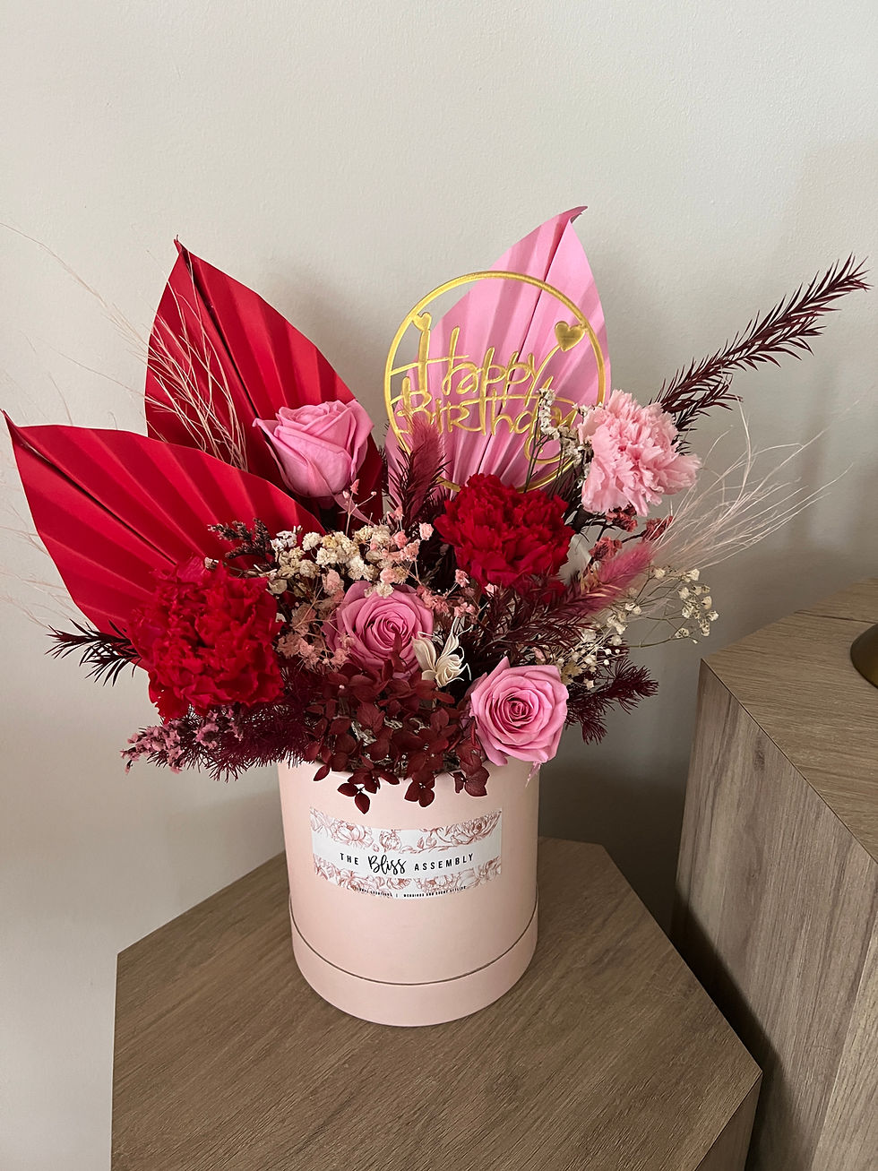 PINK PRESERVED FLOWERS BLOOM BOX