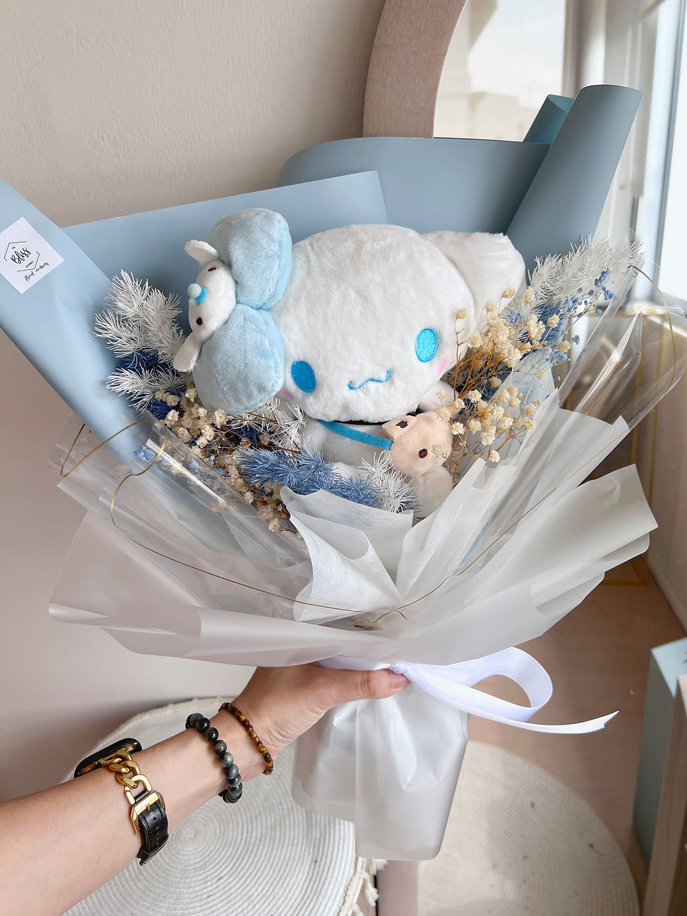 cinnamon roll plush bouquet graduation birthday flower