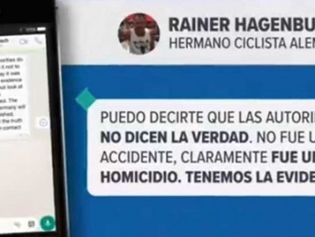 CICLISTA ALEMÁN MURIÓ DE UN DISPARO, ASEGURA SU HERMANO