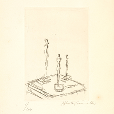 Three figures by Giacometti.