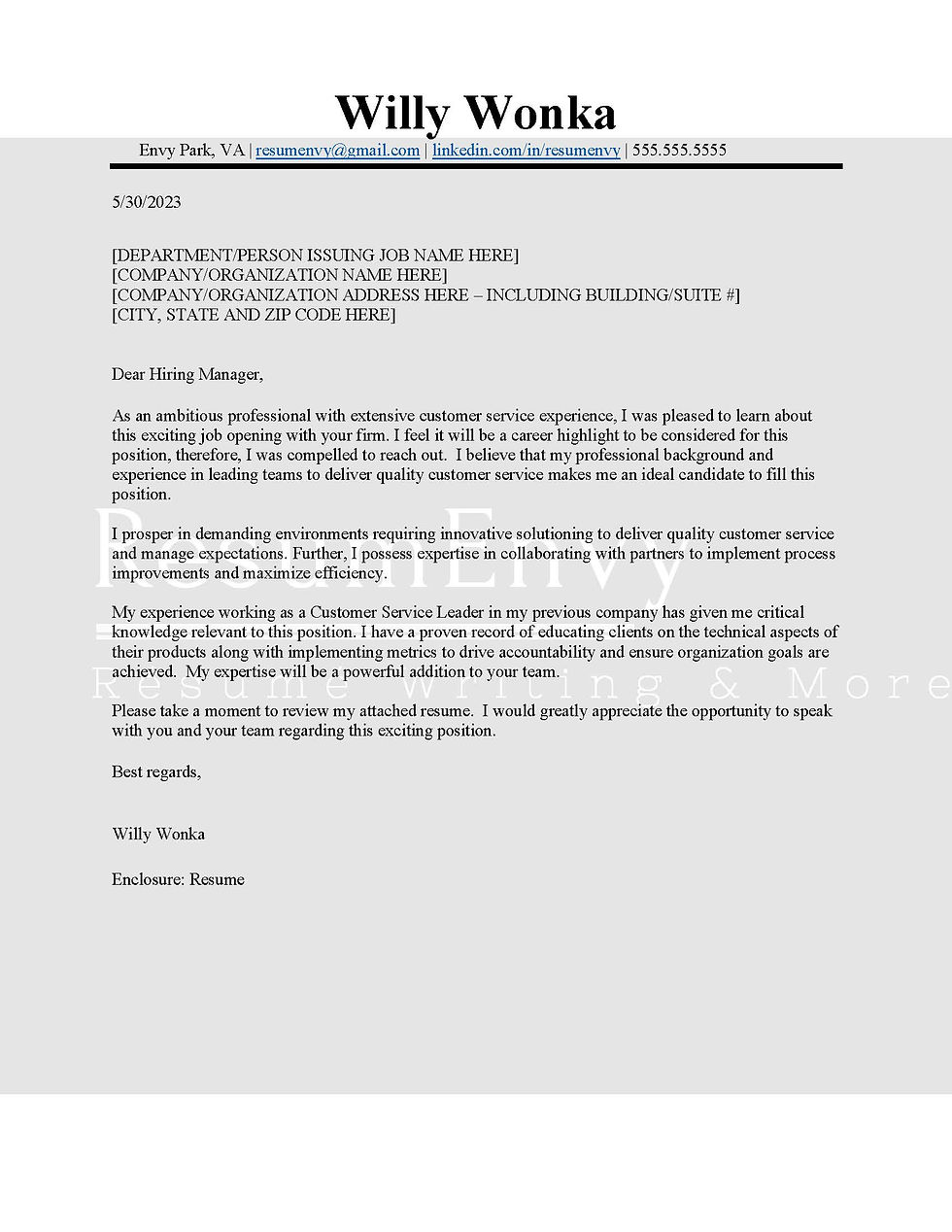CoverLetter - Sample 1