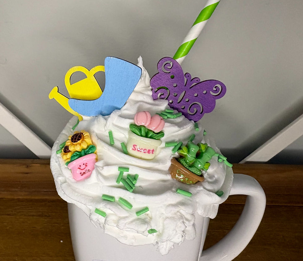 Thumbnail: Garden Lovers Mug Faux Whipped Topping Shelf Sitter Décor
