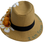 Thumbnail: Tan Jute Hand-Painted Cowboy Hat with Identity Scripture Yellow Flower for Women