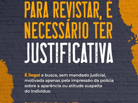 Busca pessoal não é por olhometro de policial