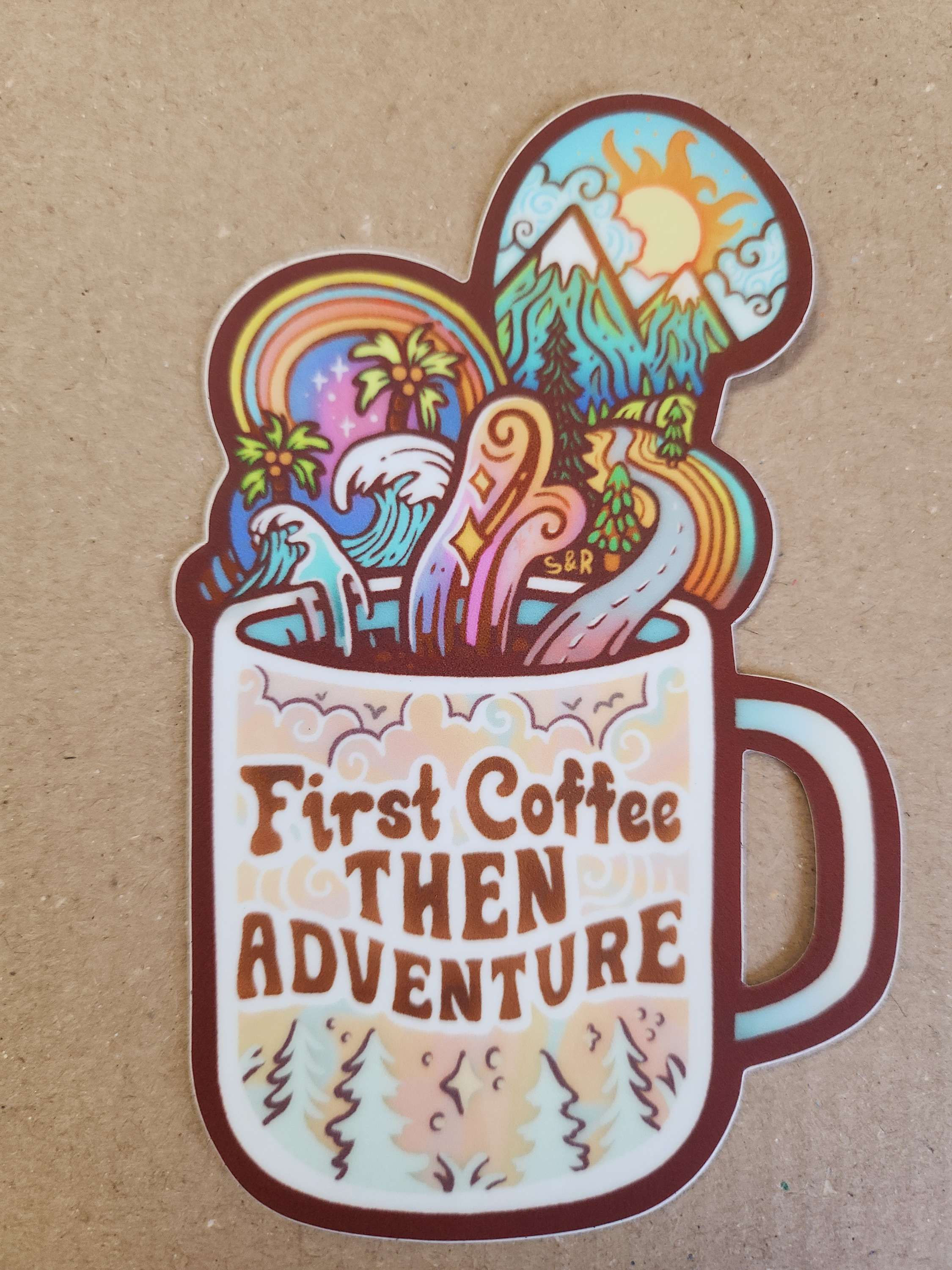 Klistermärke/magnet First coffee