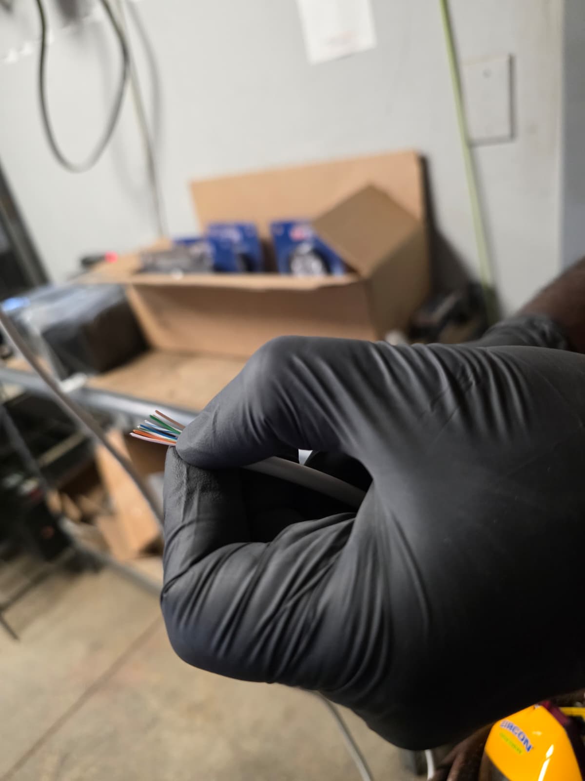 Twisted-pair cable prepared for termination