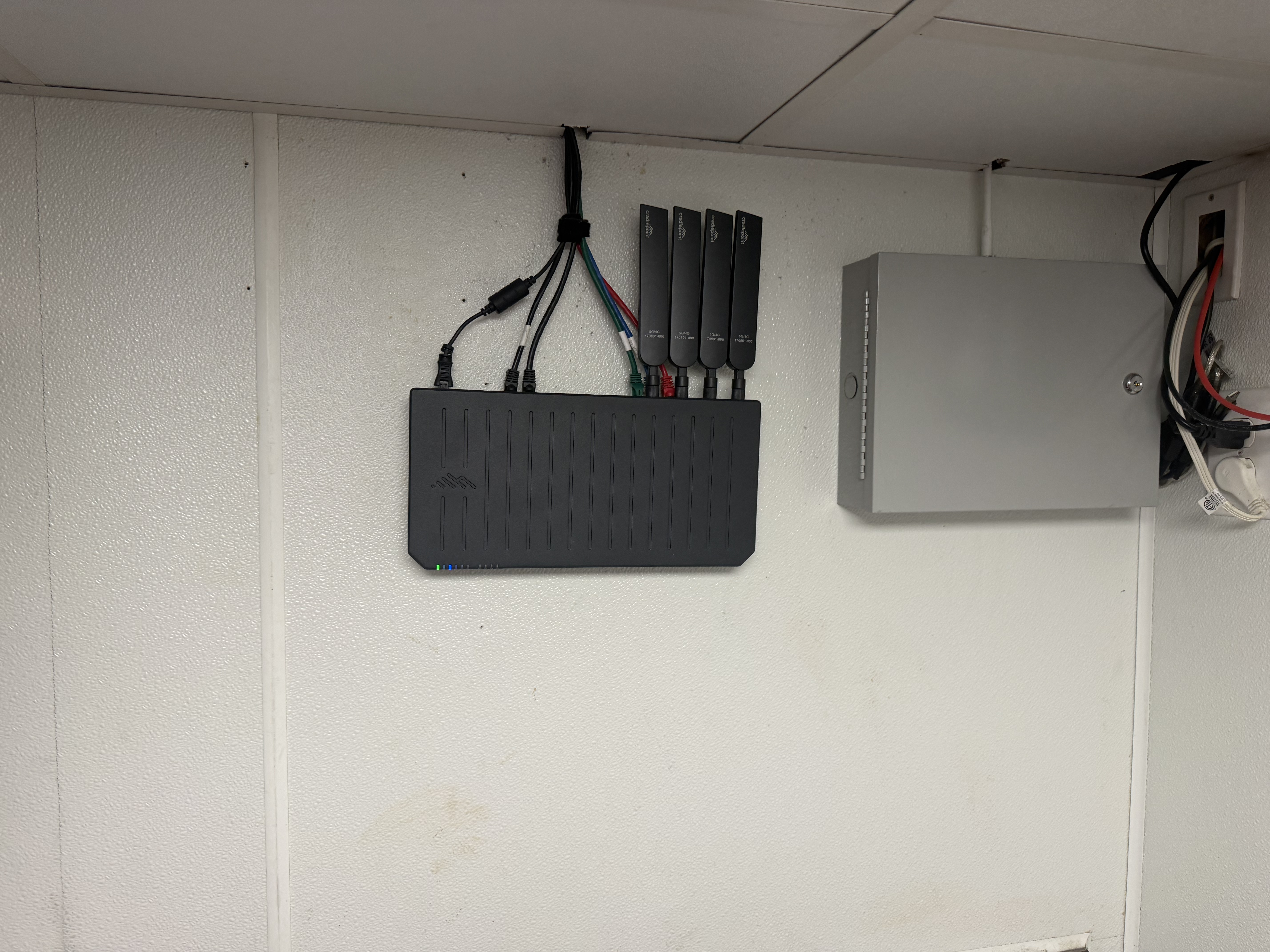 Mounted network equipment and connections