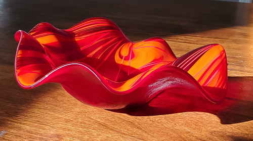 Wavy Red and Orange Bowl | Tiger Lily Arts, LLC