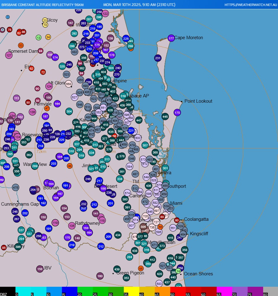 Five-day rainfall totals across Southeast Queensland and parts of NE NSW showing torrential rain. Most of the heavy falls north of the border occurred over a 24-36 hour period. Source: Weatherwatch MetCentre.