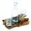 Thumbnail: Melted glass on wood whisky set, two shot glasses and decanter