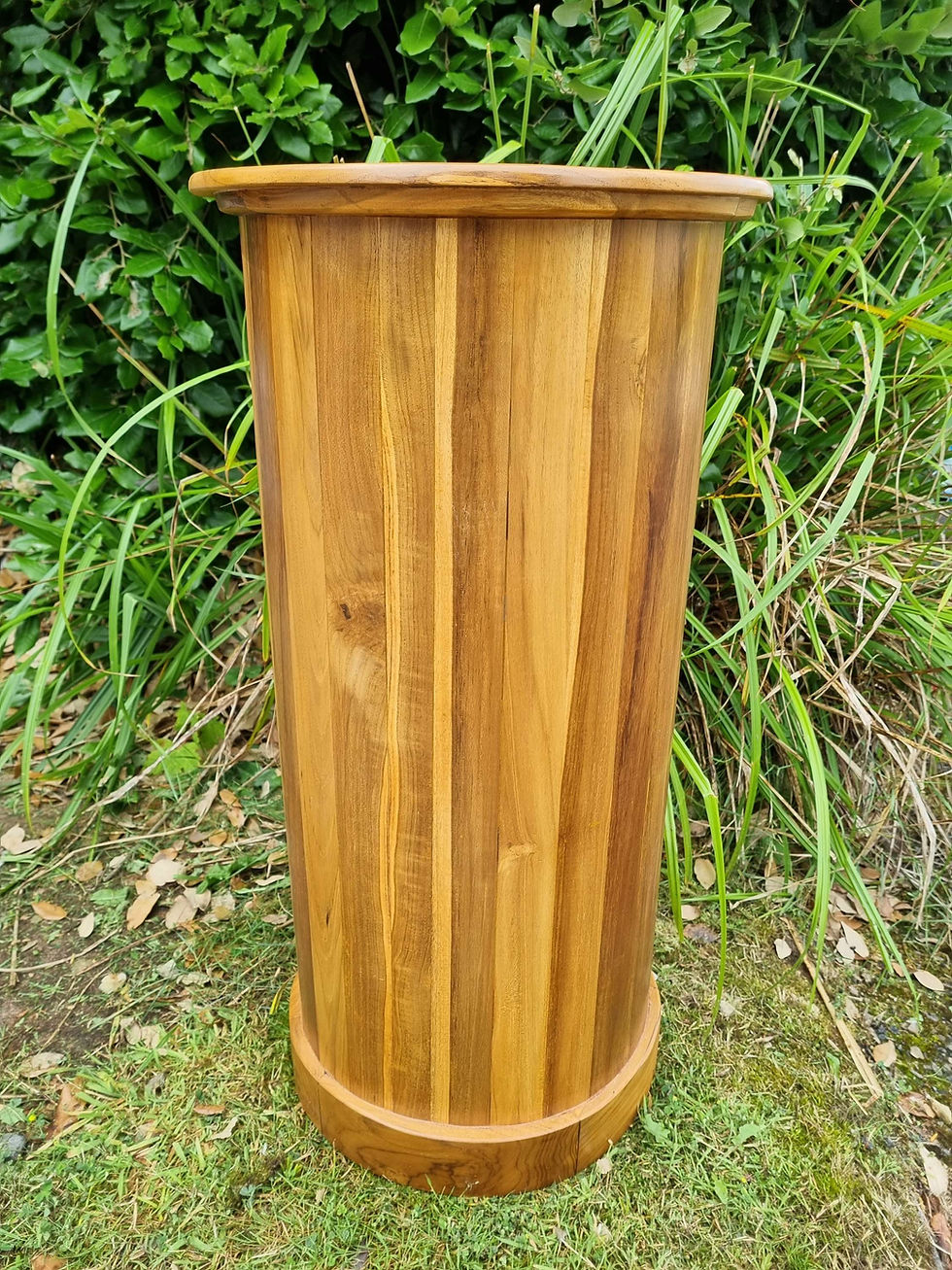 Thumbnail: Teak 5 drawer drum chest from behind