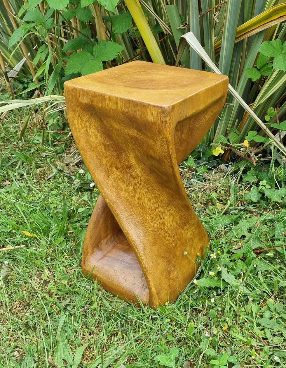 Thumbnail: small twist table 16" waxed finish