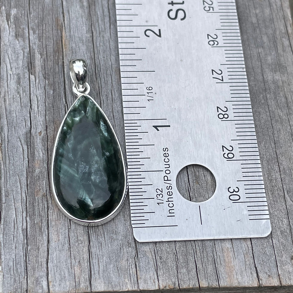 Thumbnail: Skinny teardrop seraphinite pendant 