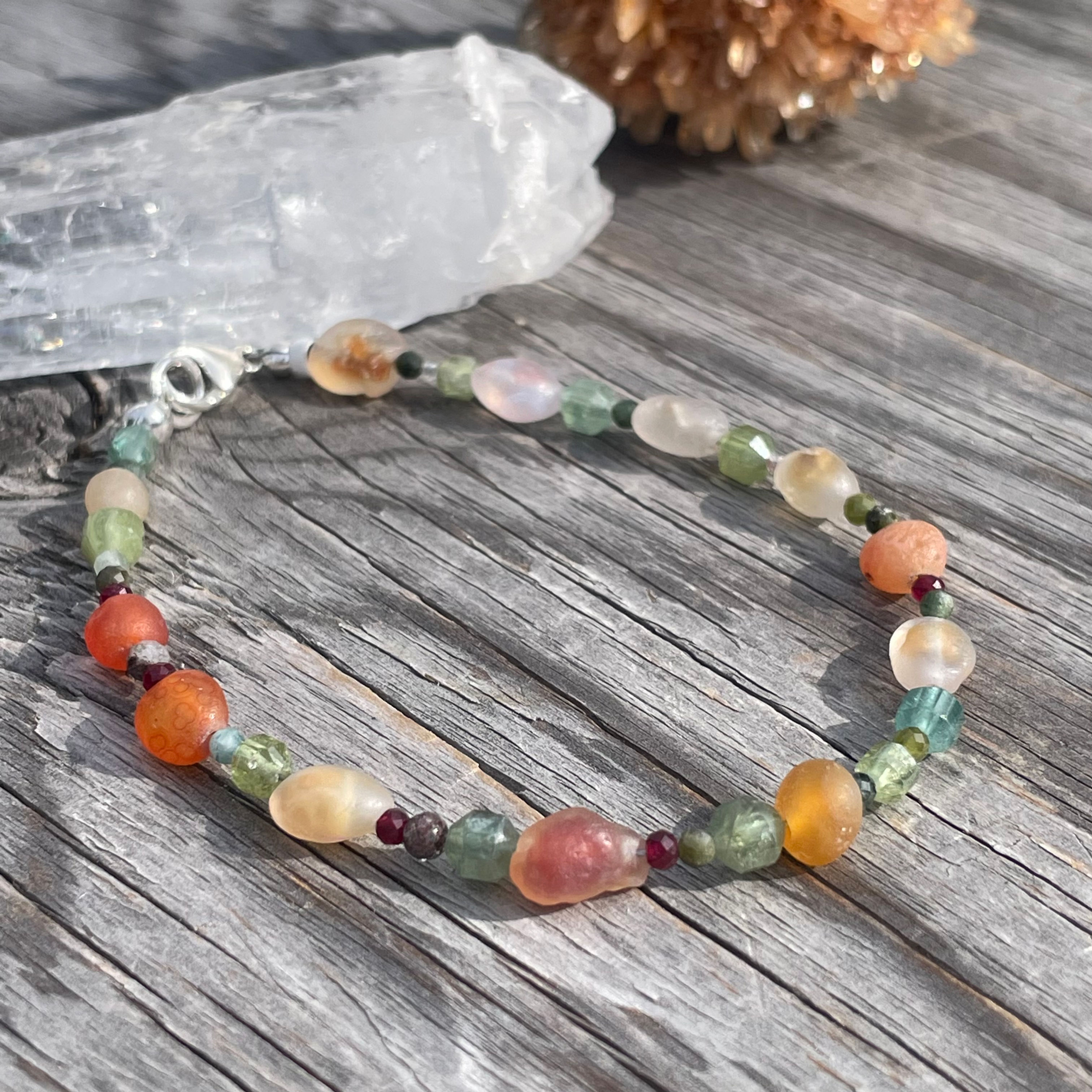 Gobi Desert agate mixed bead bracelet