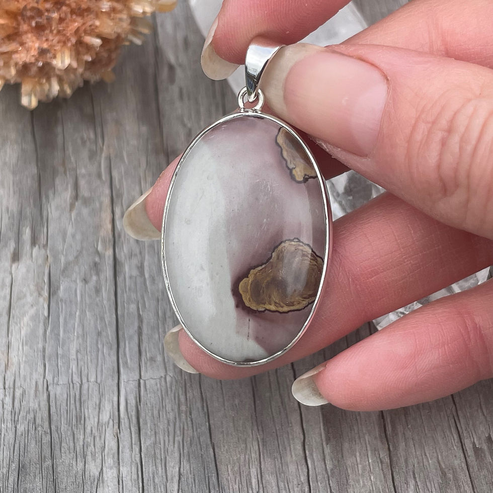 Thumbnail: Oval picture jasper pendant