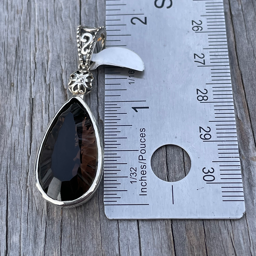 Thumbnail: Smokey quartz teardrop pendant