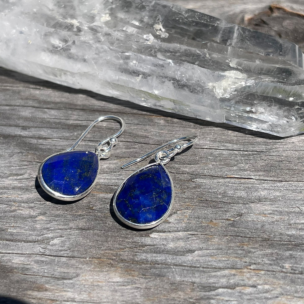 Thumbnail: Lapis teardrop earrings