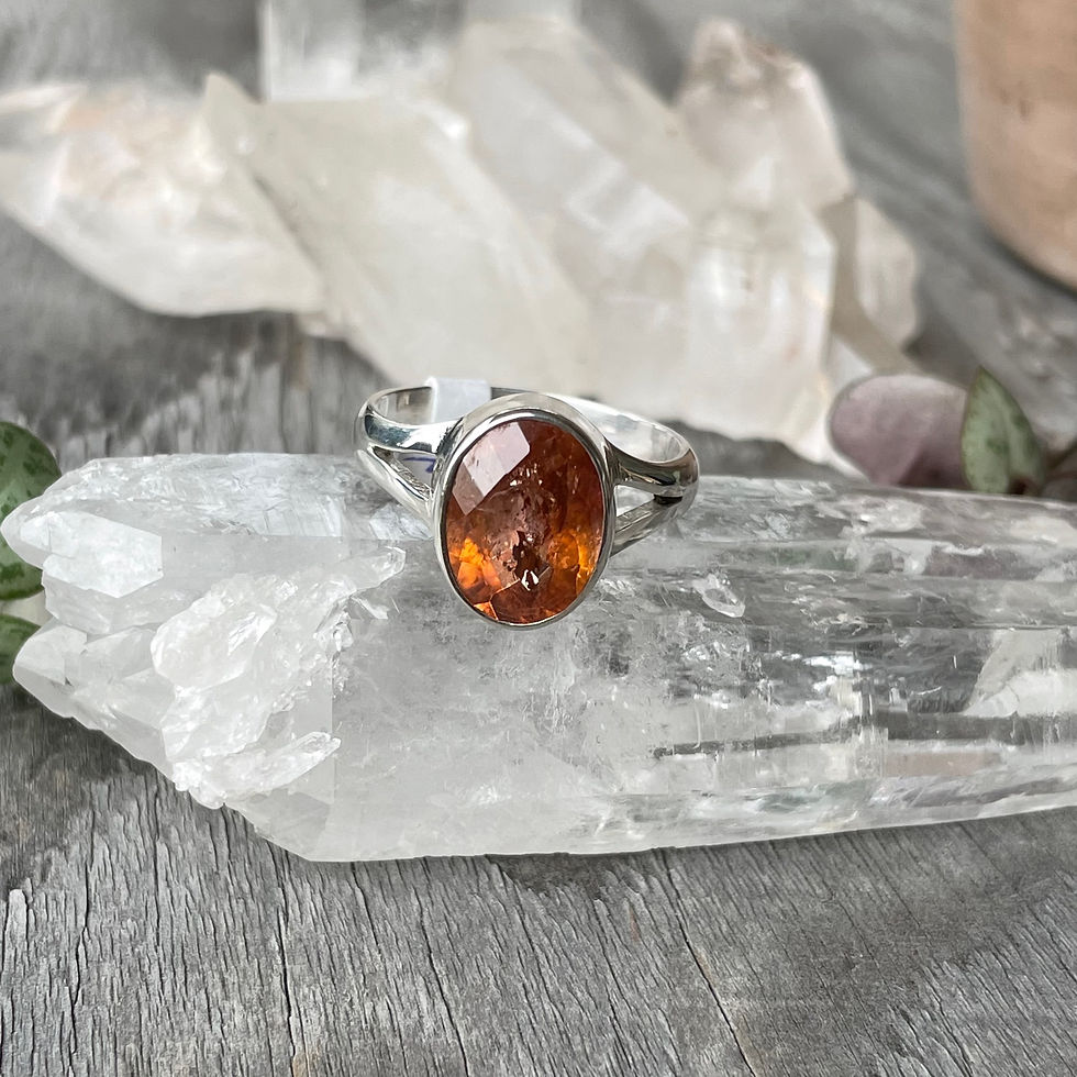 Thumbnail: Large deep orange imperial topaz ring